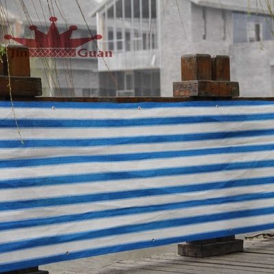Синь белое 180gsm Windbreak экрана уединения балкона открытого сада теннисного корта